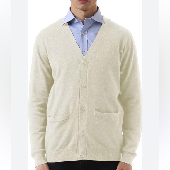 NWT-QUALFORT Mens Cardigan Sweater v5. - Picture 2 of 14